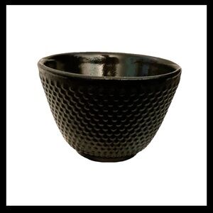 Teaology Cast Iron Fine Hobnail Tea Cup Enamel Coating 120ml, Black